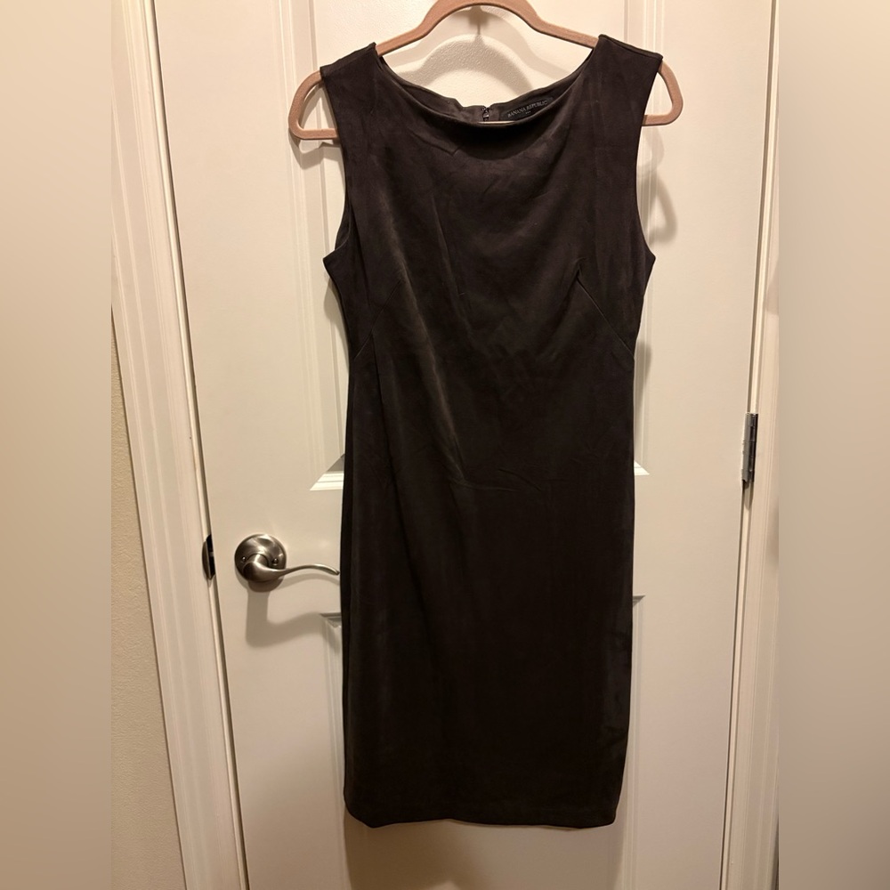Banana Republic Vegan Suede Chocolate Brown Sleeveless Midi Dress. Never worn.